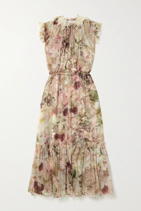 유럽직배송 짐머만 원피스 ZIMMERMANN Dancer Flutter belted ruffled floral-print silk-chiffon midi dress 33258524072874869