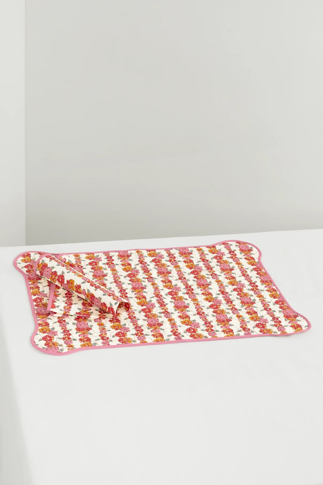 유럽직배송 LORETTA CAPONI Floral-print cotton placemat and napkin set 27086482324492957