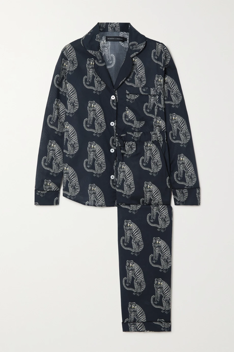 유럽직배송 DESMOND &amp; DEMPSEY + NET SUSTAIN Sleeping Tigers printed organic cotton-voile pajama set 28941591746681631