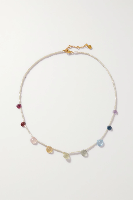 유럽직배송 BY PARIAH Rainbow Gem recycled gold vermeil multi-stone necklace 38063312419985482