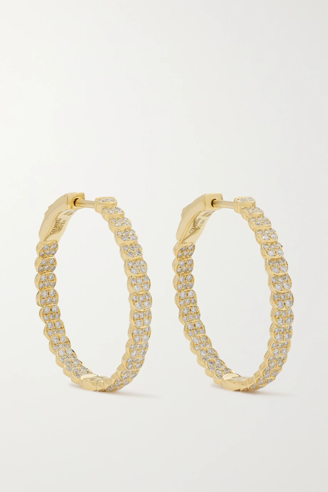 유럽직배송 ANITA KO Luna 18-karat gold diamond hoop earrings 25185454456303985