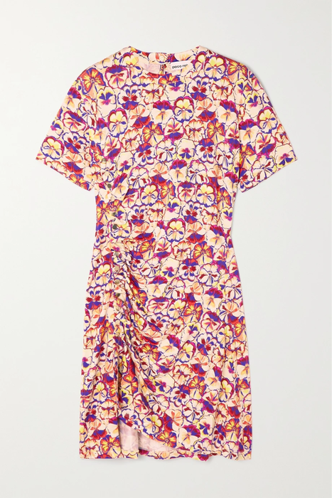 유럽직배송 파코라반 미니원피스 PACO RABANNE Pleated floral-print stretch-jersey mini dress 33258524072850451