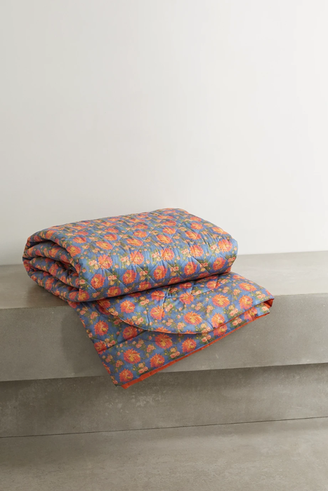 유럽직배송 로레타카포니 LORETTA CAPONI Quilted floral-print cotton blanket 27086482324492953