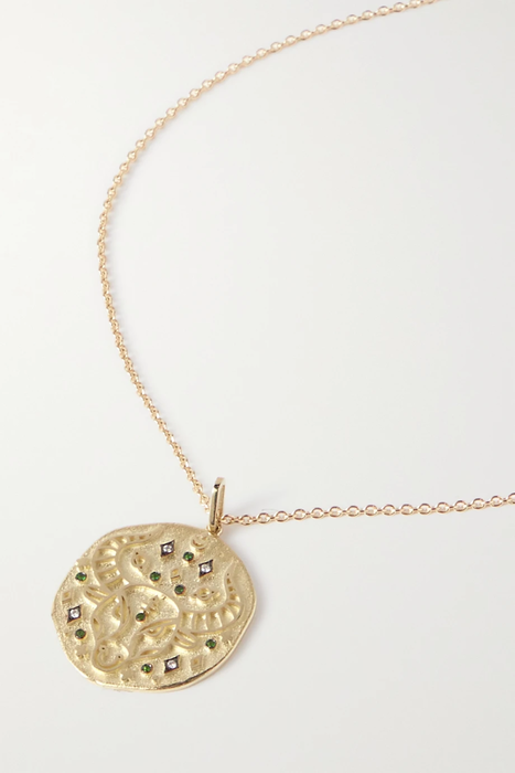 유럽직배송 CHARMS COMPANY Zodiac Virgo 14-karat gold, sapphire and diamond necklace 28941591747010164