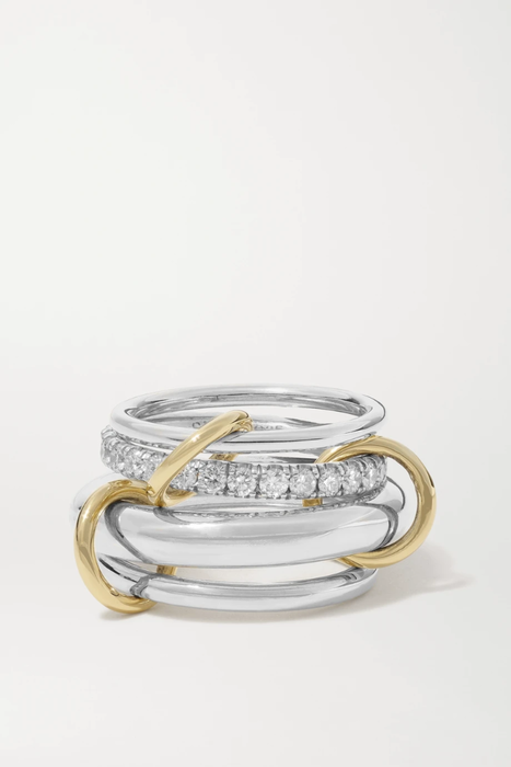 유럽직배송 스피넬리 킬콜린 반지 SPINELLI KILCOLLIN Luna set of four sterling silver and 18-karat gold diamond rings 2009602595861