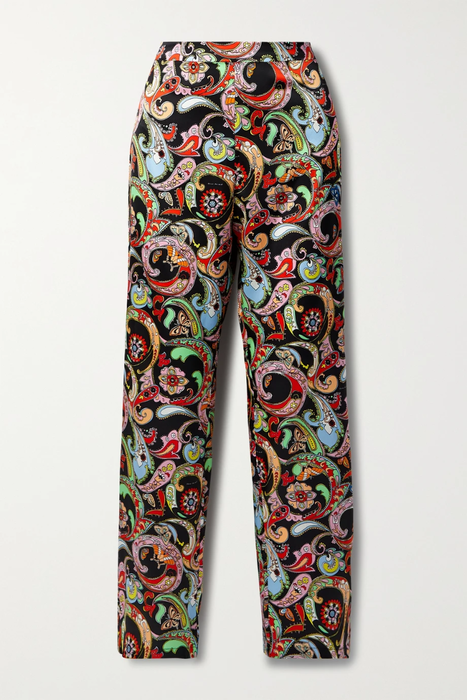 유럽직배송 플뢰르드말 팬츠 FLEUR DU MAL Paisley-print stretch-silk satin straight-leg pants 25185454455729434