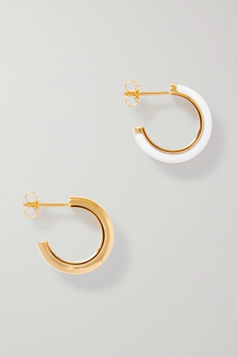 유럽직배송 BY PARIAH Side by Side recycled gold vermeil agate hoop earrings 38063312419985575