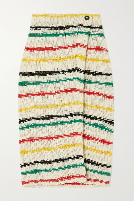 유럽직배송 알라누이 스커트 ALANUI Island Waves striped crocheted cotton-blend midi skirt 25185454455946906