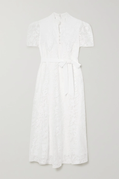 유럽직배송 에르뎀 ERDEM Lauren belted cotton-blend lace midi dress 33258524071883266