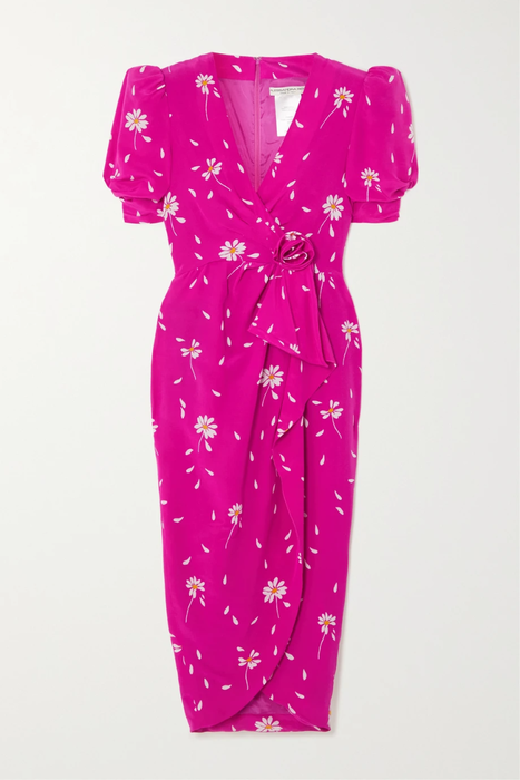 유럽직배송 알렉산드라리치 원피스 ALESSANDRA RICH Wrap-effect floral-print silk midi dress 33258524072674997