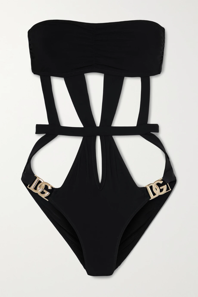 유럽직배송 돌체앤가바나 DOLCE &amp; GABBANA Strapless cutout embellished swimsuit 25185454455600791