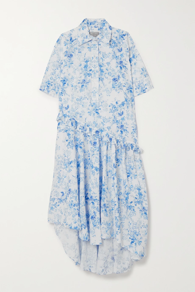 유럽직배송 프린바이손튼브레가찌 셔츠원피스 PREEN BY THORNTON BREGAZZI Atreides asymmetric ruffled cotton-poplin shirt dress 38063312419214262