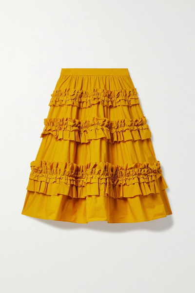 유럽직배송 제이슨우 스커트 JASON WU Ruffled tiered cotton-poplin midi skirt 34344356236750635