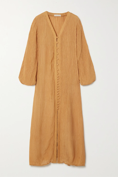유럽직배송 SAVANNAH MORROW Haven silk and bamboo-blend crepon maxi dress 32027475400192233