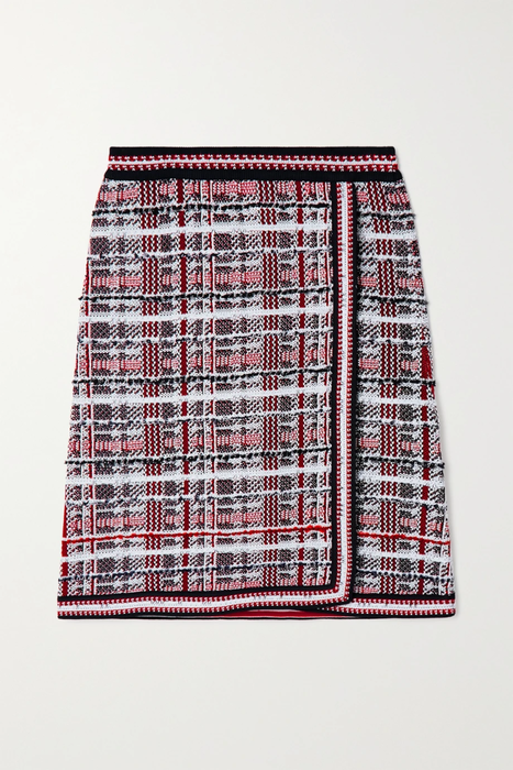 유럽직배송 톰브라운 스커트 THOM BROWNE Checked cotton-blend jacquard-knit skirt 20346390236182859