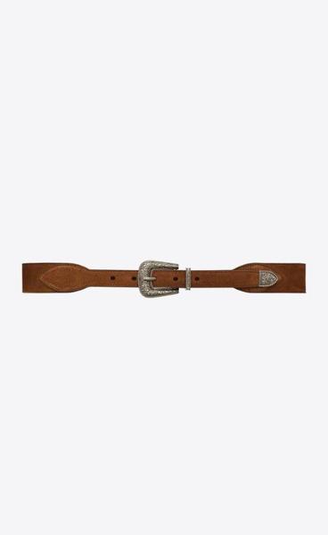 유럽직배송 입생로랑 남성벨트 SAINT LAURENT folk buckle belt in suede and metal 68819103F9D2355