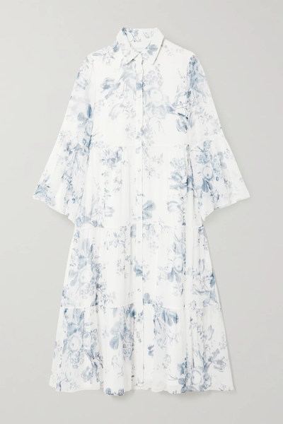 유럽직배송 에르뎀 원피스 ERDEM Isbel floral-print silk-voile midi dress 32027475399603555