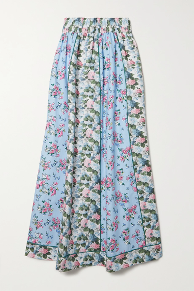 유럽직배송 로레타카포니 스커트 LORETTA CAPONI Serena pleated floral-print cotton-poplin maxi skirt 34344356236523415