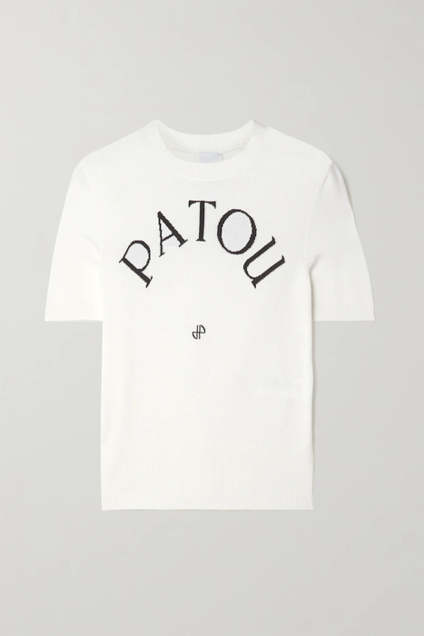 유럽직배송 파투 티셔츠 PATOU Jacquard-knit cotton-blend T-shirt 38063312420704778