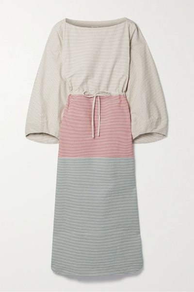 유럽직배송 로지애슐린 원피스 ROSIE ASSOULIN Striped cotton-blend seersucker midi dress 33258524072553769