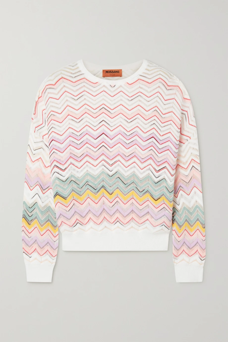 유럽직배송 미쏘니 MISSONI Striped crochet-knit cotton-blend sweater 25185454456045691