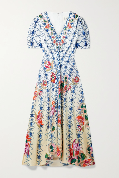 유럽직배송 살로니 원피스 SALONI Lea floral-print silk-jacquard maxi dress 33258524072798682