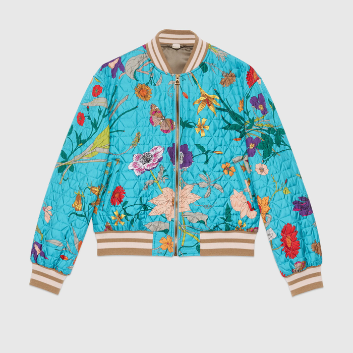 유럽직배송 구찌 GUCCI Gucci Silk quilted jacket with Flora print 690273ZAIWC4417