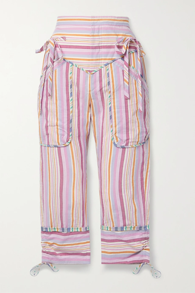 유럽직배송 이자벨마랑 팬츠 ISABEL MARANT Tilioa tie-detailed striped cotton-voile tapered pants 33258524072506984