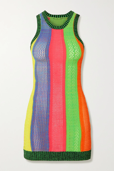 유럽직배송 AGR Color-block crochet-knit mini dress 25185454456922204