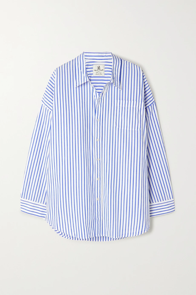 유럽직배송 데니미스트 셔츠 DENIMIST Oversized striped cotton-poplin shirt 33258524072627832