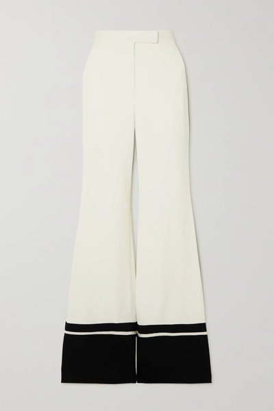 유럽직배송 엘리 사브 ELIE SAAB Grosgrain-trimmed striped crepe wide-leg pants 24772899113161674