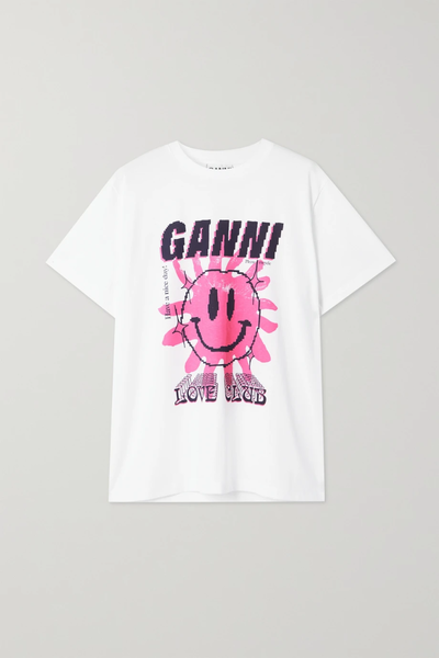 유럽직배송 가니 티셔츠 GANNI Printed organic cotton-jersey T-shirt 29419655932382762