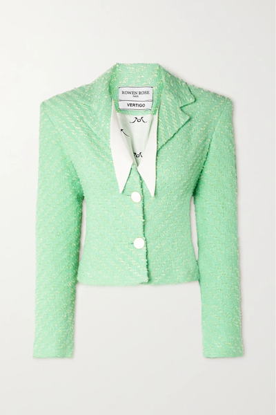 유럽직배송 ROWEN ROSE Crepe-trimmed cotton-blend tweed jacket 33258524072519050