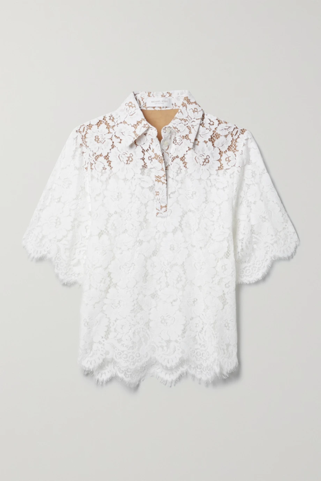 유럽직배송 마이클코어스콜렉션 MICHAEL KORS COLLECTION Cotton-blend corded lace shirt 34344356236781691