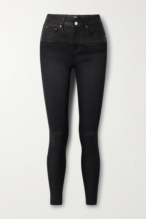 유럽직배송 아미리 스키니진 AMIRI Leather-paneled high-rise skinny jeans 24772899113274984