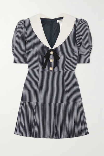 유럽직배송 알렉산드라리치 미니원피스 ALESSANDRA RICH Bow-detailed striped silk mini dress 33258524072674913