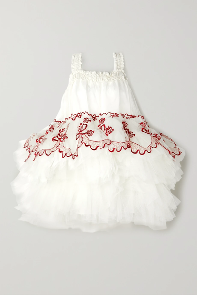 유럽직배송 시몬로샤 미니원피스 SIMONE ROCHA Silk-trimmed layered embroidered tulle mini dress 33258524072406774