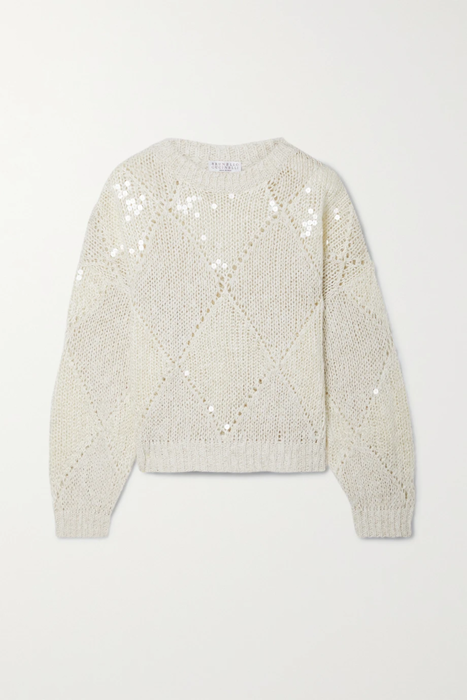 유럽직배송 브루넬로쿠치넬리 BRUNELLO CUCINELLI Sequin-embellished knitted sweater 29419655932426444