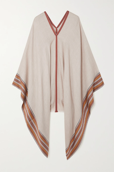 유럽직배송 로로피아나 LORO PIANA The Suitcase striped silk and cashmere-blend poncho 25185454455762224