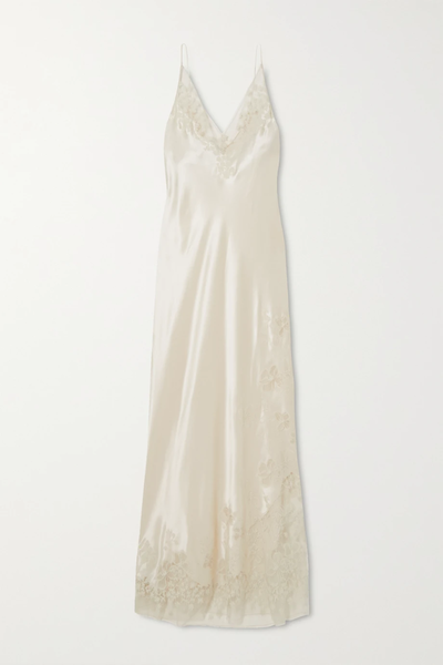 유럽직배송 카린길슨 CARINE GILSON Chantilly lace-trimmed silk-satin chemise 36856120585402141