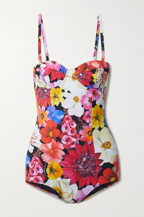 유럽직배송 돌체앤가바나 DOLCE &amp; GABBANA Floral-print underwired swimsuit 25185454455600854