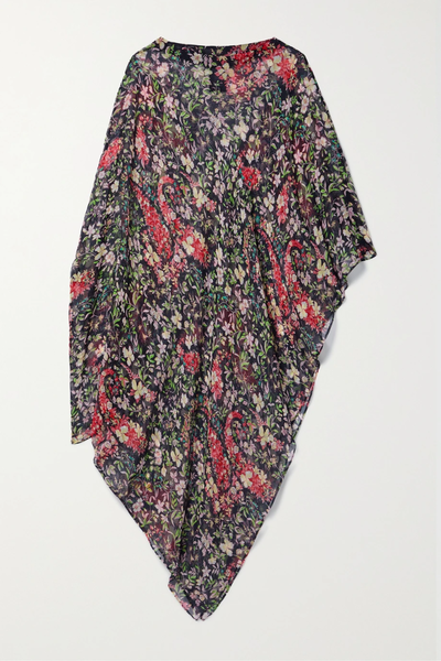 유럽직배송 에트로 ETRO Asymmetric floral-print silk crepe de chine poncho 43769801095700529