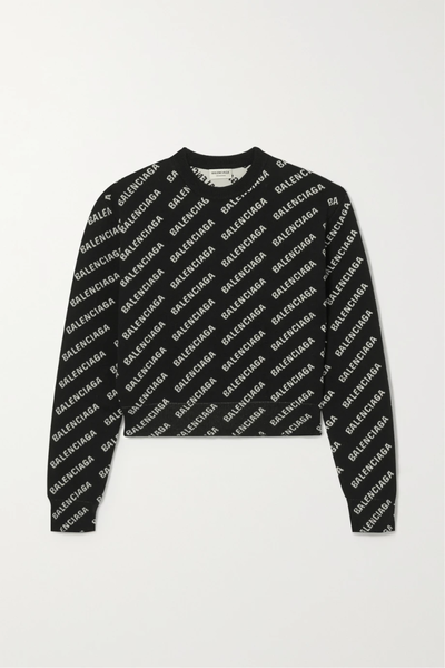 유럽직배송 발렌시아가 스웨터 BALENCIAGA Cropped intarsia-knit sweater 38063312418732069