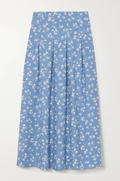 유럽직배송 리포메이션 스커트 REFORMATION Simon pleated floral-print organic cotton-blend midi skirt 42247633208499695