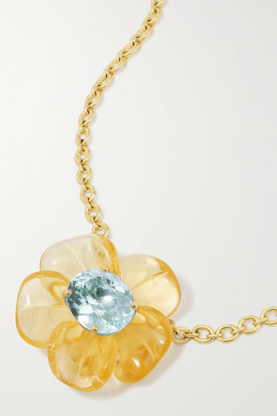 유럽직배송 아이린뉴워스 목걸이 IRENE NEUWIRTH Botanical 18-karat gold, beryl and aquamarine necklace 34344356236945454
