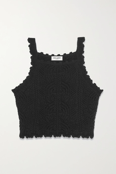 유럽직배송 생로랑 SAINT LAURENT Cropped crocheted wool top 31840166392286167