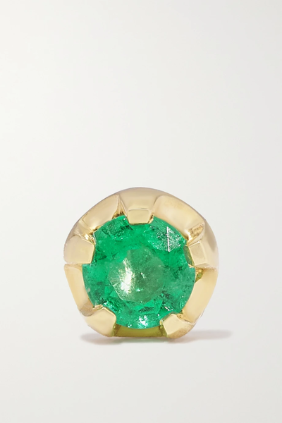 유럽직배송 ANDREA FOHRMAN 14-karat gold emerald single earring 38063312419617375
