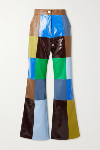 유럽직배송 앤더슨벨 팬츠 ANDERSSON BELL Lexi patchwork faux leather wide-leg pants 24772899113121501