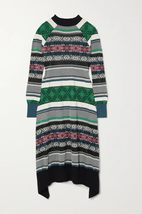 유럽직배송 사카이 원피스 SACAI Jacquard-knit cotton-blend midi dress 27086482323641755