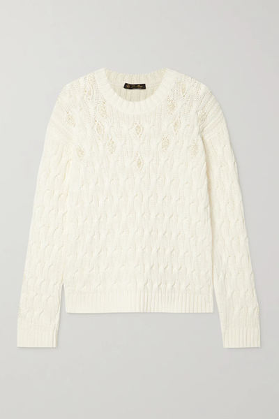 유럽직배송 로로피아나 스웨터 LORO PIANA Valencia embroidered cable-knit cotton sweater 25185454456005578